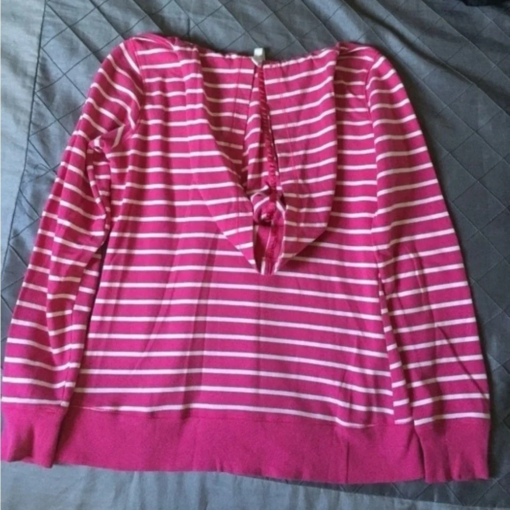 Anchor Blue Fuchsia and White Striped Sweatshirt - Picture 3 of 3